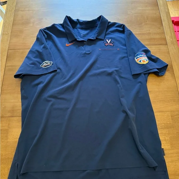 UVA Virginia Football Nike Polo Shirt with Orange Bowl and ACC patch size XXL - Picture 9 of 10